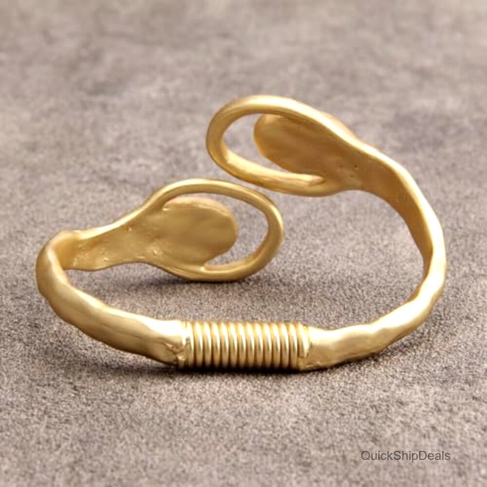 Copper Cuff Bracelet Stackable Open Bangle Adjust… - image 4